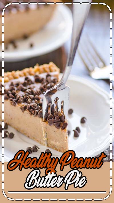 Clean No Bake Peanut Butter Pie - Healthy no bake pie made with bananas, peanut butter, nut crust & chocolate chips.