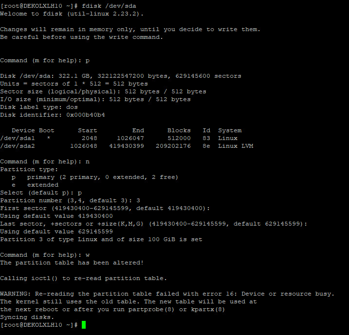 VMWare Extend a Linux partition using LVM (CentOS / Red Hat)