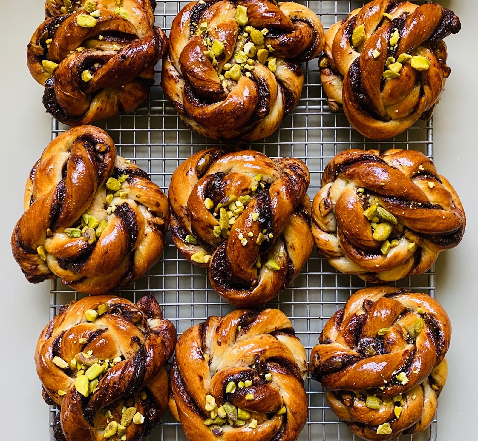 Twisted Beauties Chocolate and Salted Pistachio Babka Buns