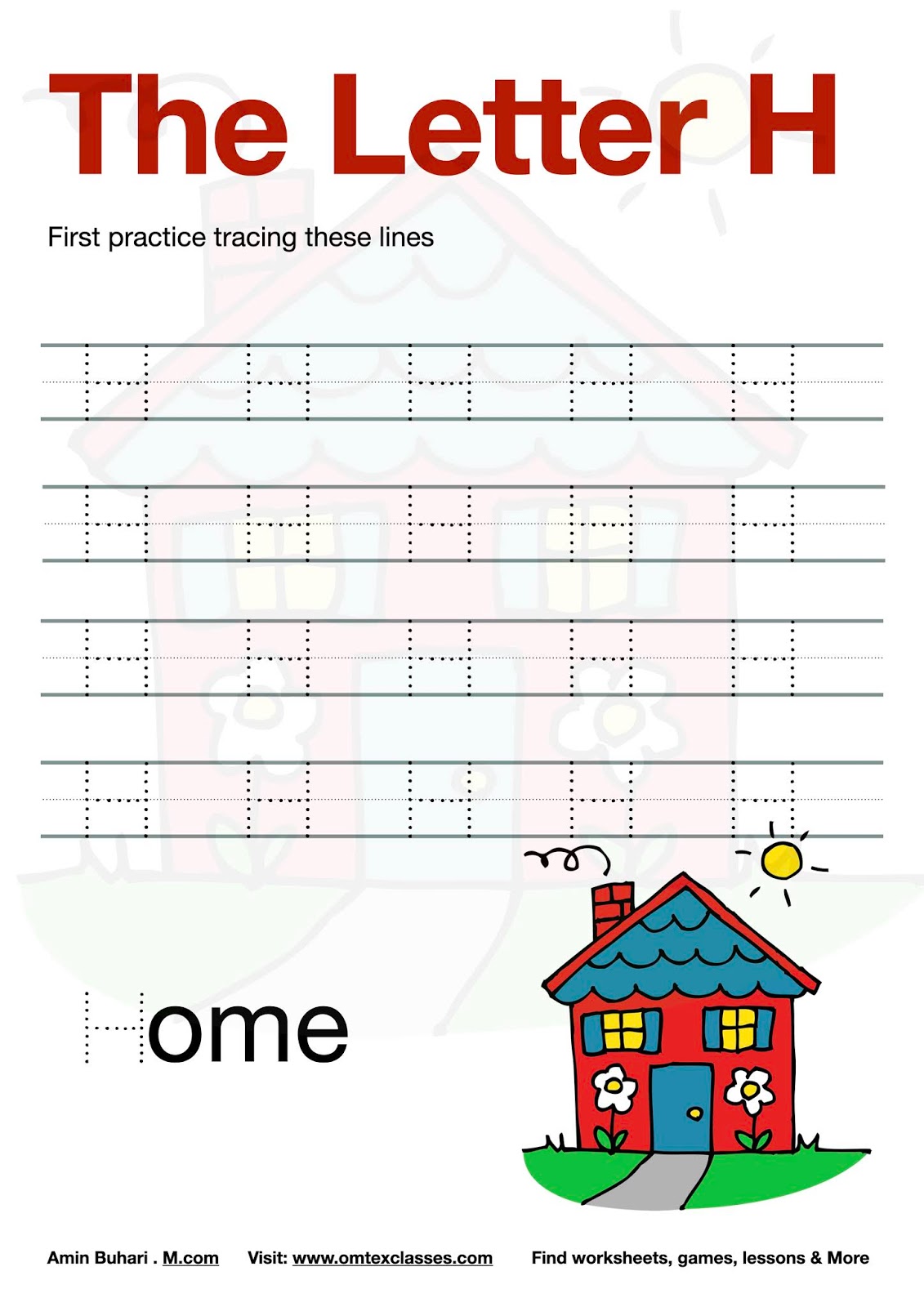 OMTEX CLASSES: Practice Tracing The Letter H Free Download.