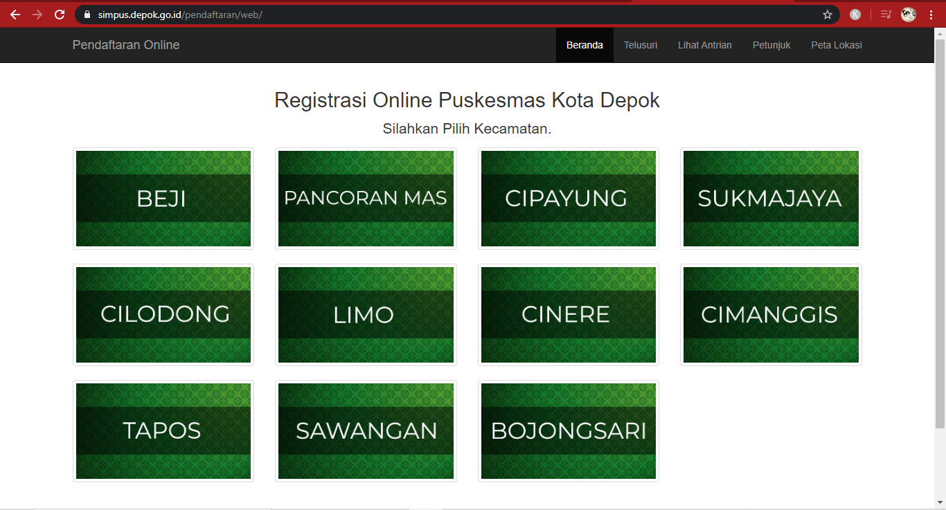Cara Daftar Online Puskesmas di Depok Ade UFi