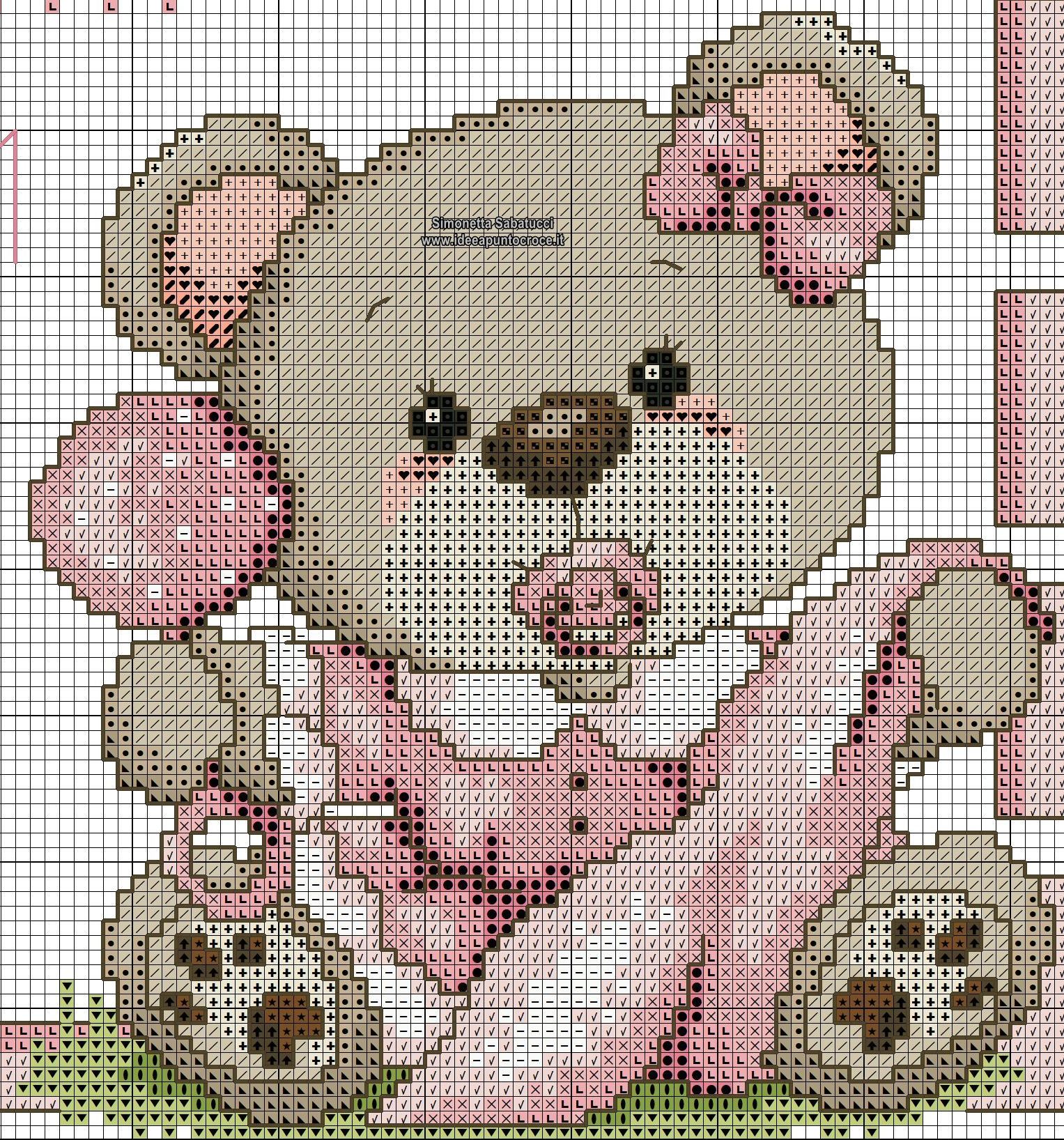 QUADRETTI NASCITA ORSETTO BIMBO/A SCHEMI PUNTO