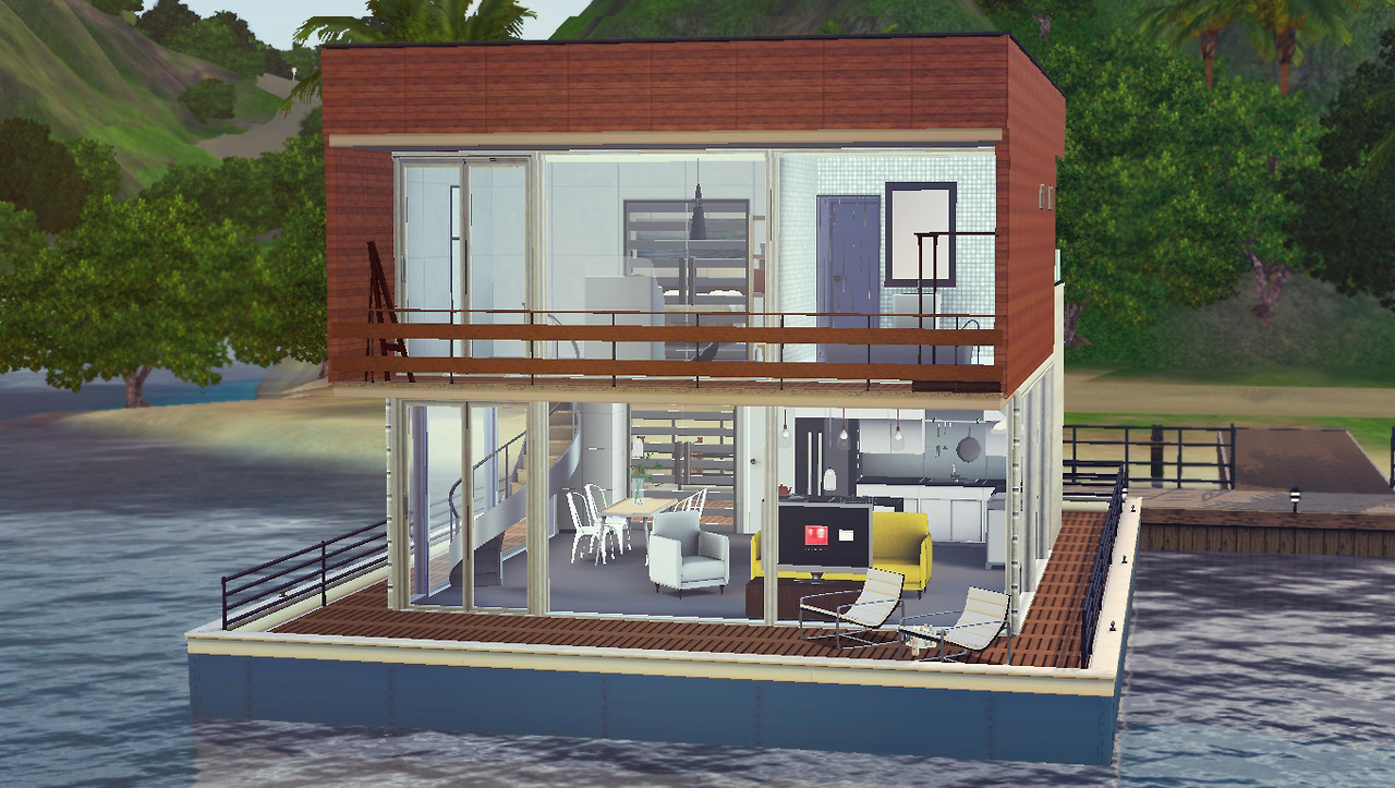 My Sims 3 Blog Modern Houseboat by Crimsonium