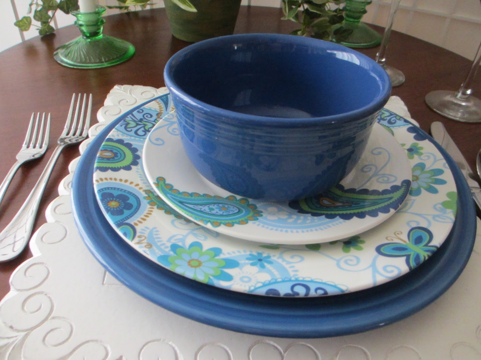 Table for One Fiestaware Meets the Dollar Tree Table