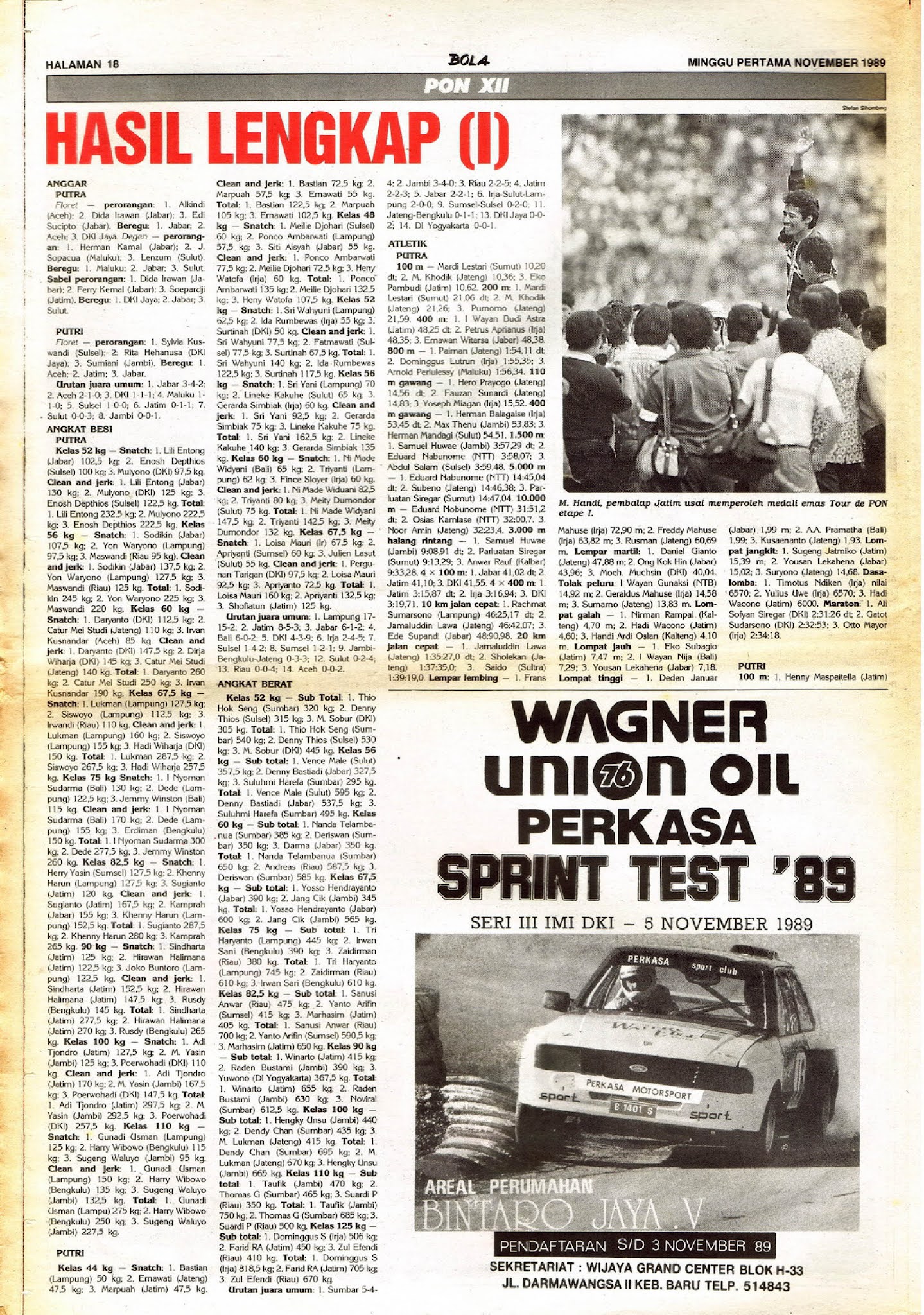 BOLA Portuguese Newspaper #6534 edition 11 March 1989