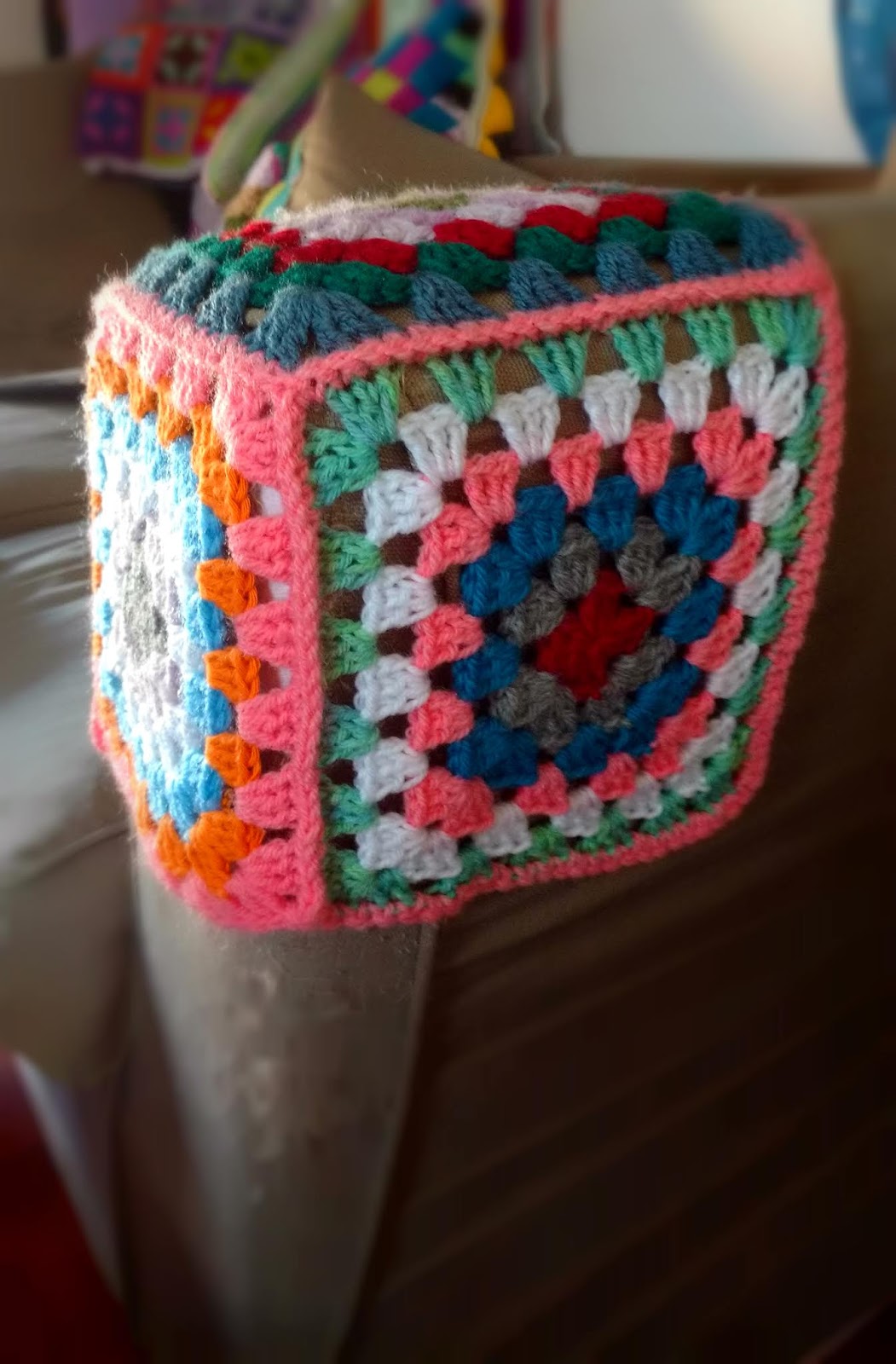 Crochet armrest cover