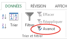 Outil Filtre avancé