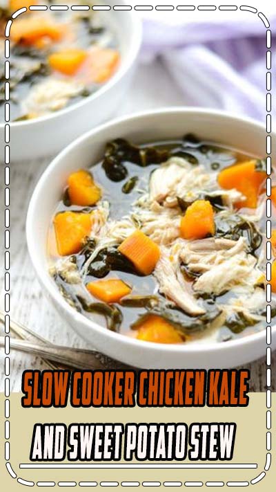 Slow Cooker Chicken, Kale, and Sweet Potato Stew is packed with protein and veggies and is so easy to make with a short list of simple ingredients. Your new paleo, gluten-free, dairy-free, whole30, healthy go-to recipe!  #realfoodwholelife #realfoodwholeliferecipe #whole30recipe #crockpot #glutenfree #dairyfree #crockpotrecipe #simple #easy #healthy #cleaneating #paleo #septemberwhole30 #whole30 #slowcooker #slowcookerrecipe #chicken #kale #sweetpotatoes