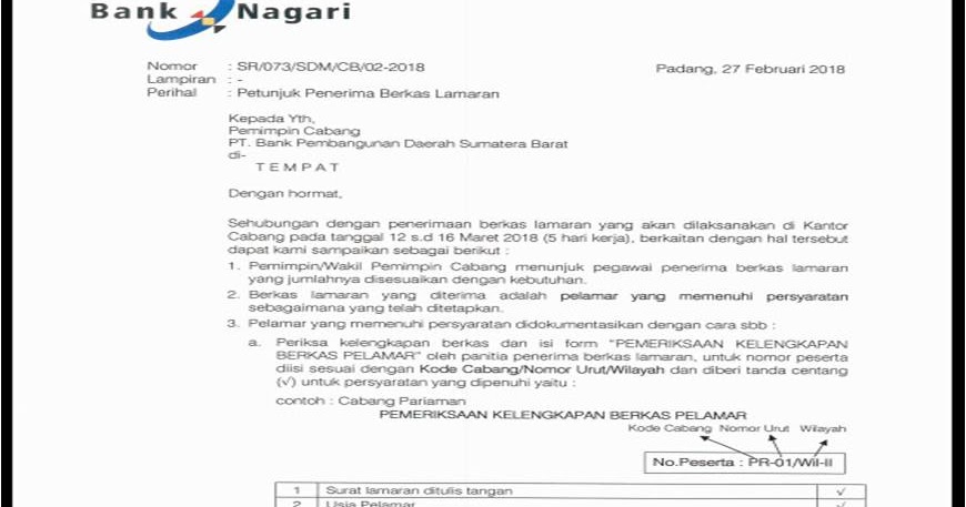 8 Contoh Surat Lamaran Kerja Bank Nagari Sebagai Teller 8 Contoh Surat Lamaran Kerja Bank Nagari Sebagai Teller