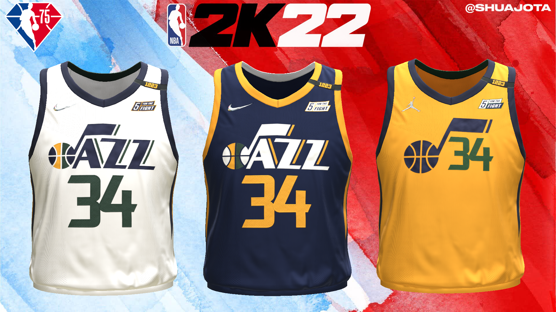 NBA 2K22 Utah Jazz Rebrand Concept Jersey and Court by Rimbaud82
