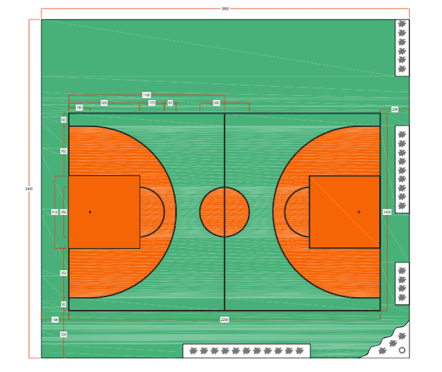 Desain Lapangan Bola Basket - Civil Engineering