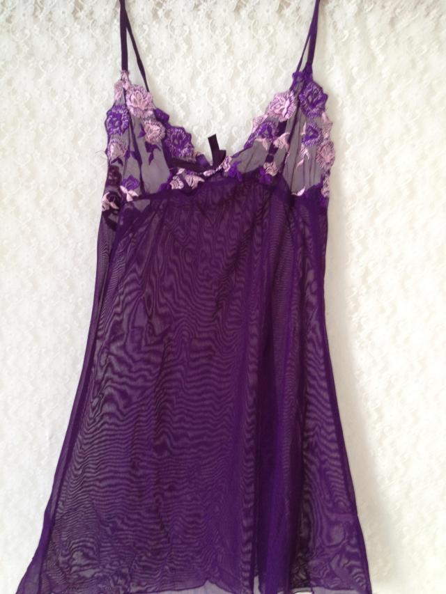 FASHION CARE 2U: L1147-2 Sexy Sheer Purple Floral Embroidery Chemise ...
