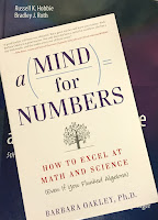 A Mind for Numbers: How to Excel at Math and Science (Even if You Flunked Algebra), by Barb Oakley, superimposed on Intermediate Physics for Medicine and Biology.