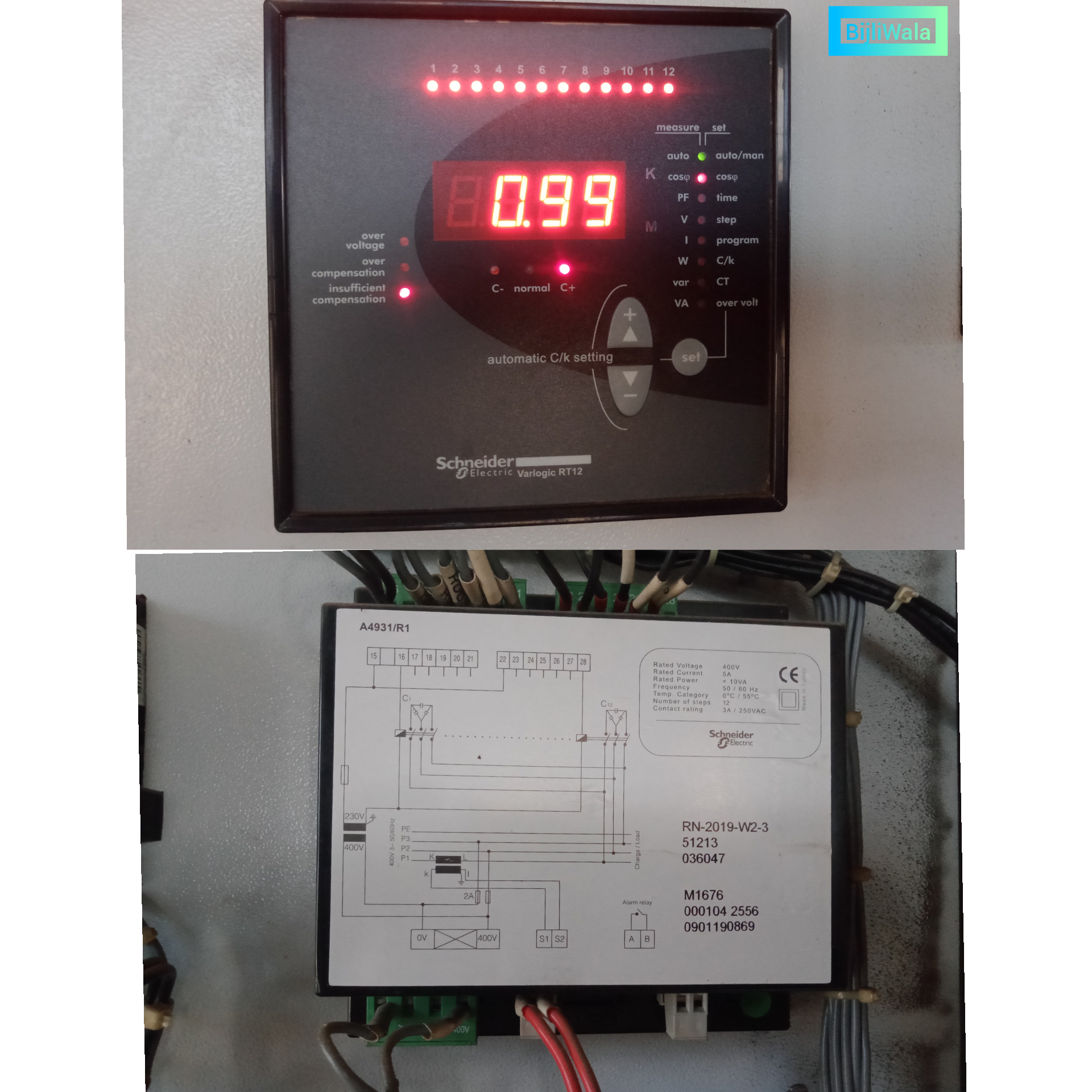 Schneider Electric's Automatic power factor controller Varlogic RT12