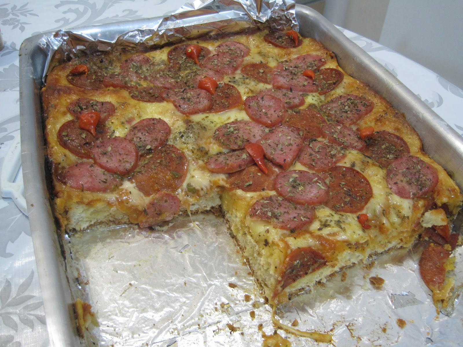 Receitas da Teca PIZZA GORDA DE CALABRESA E PEPPERONE