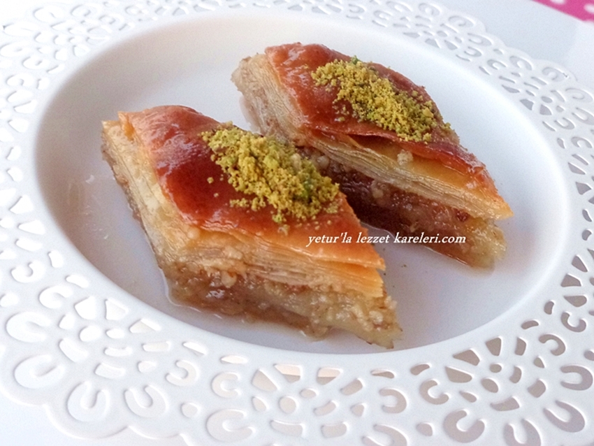 yetur�la lezzet sade yağlı cevizli ev baklavası