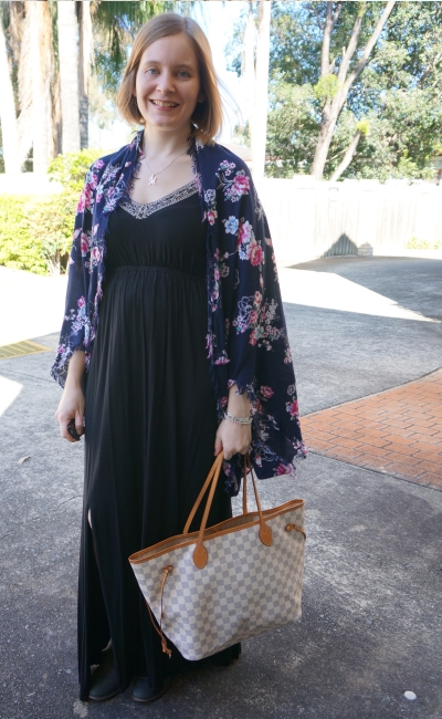 Away From Blue  Aussie Mum Style, Away From The Blue Jeans Rut: Kmart  Floral Dresses and Louis Vuitton Damier Azur Neverfull MM