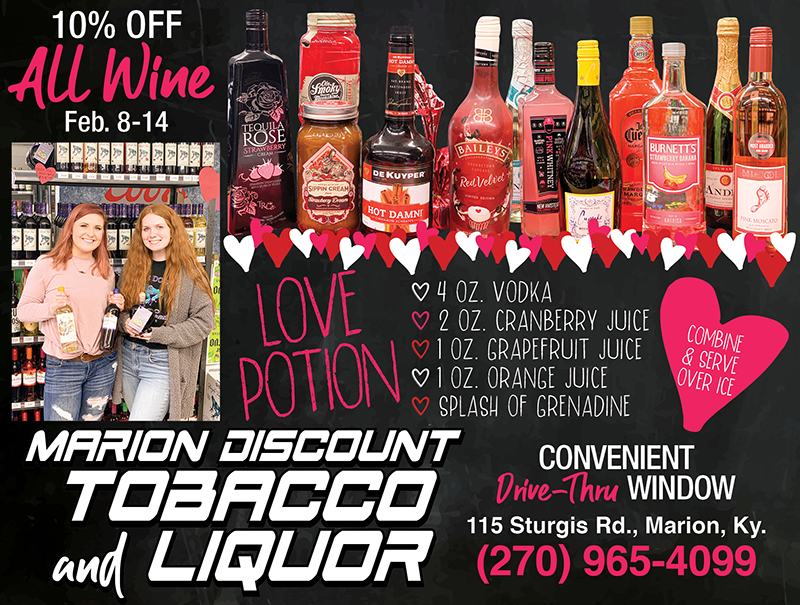 The Press Online Valentine sale at Marion Discount Tobacco & Liquor