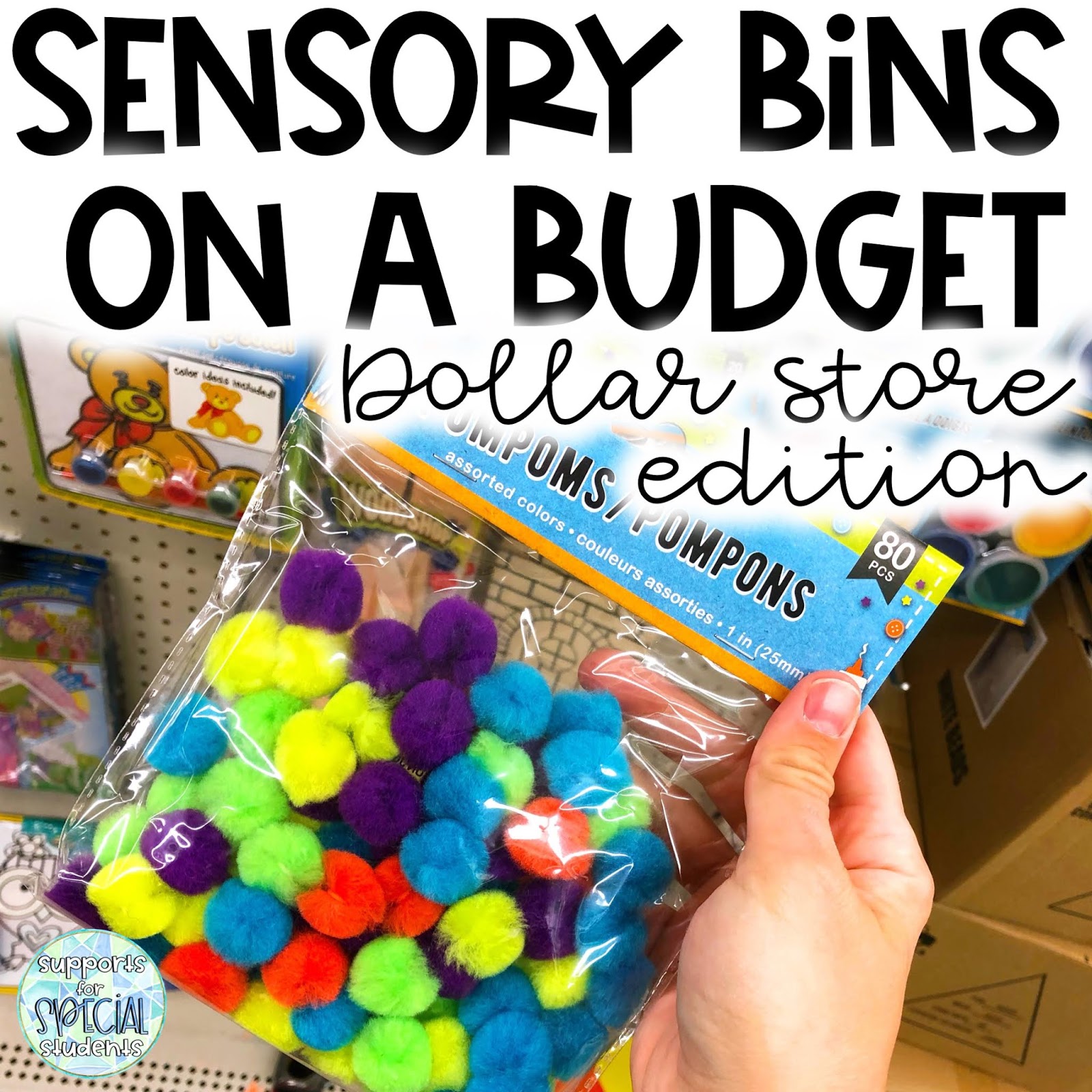 Sensory Bins on a Budget Dollar Store Edition! Supports for Special