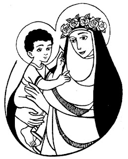 Santa Rosa de Lima y el Niño Jesús Santa Rosa de Lima y el Niño Jesús colorear