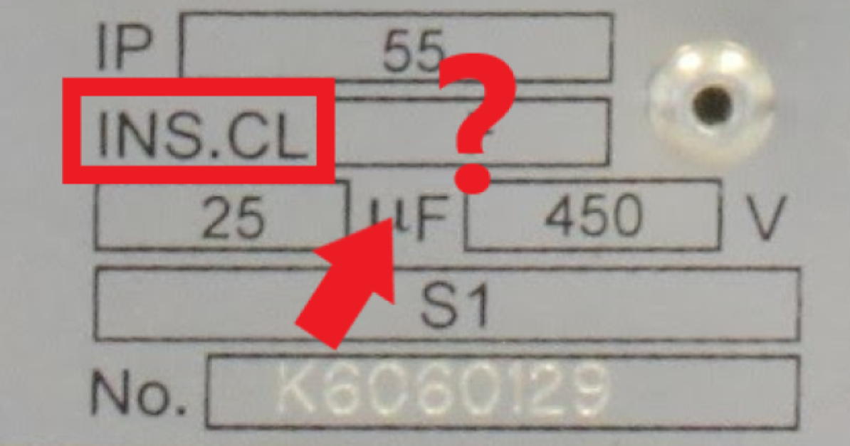 What is the Insulation Class and Temperature for Induction
