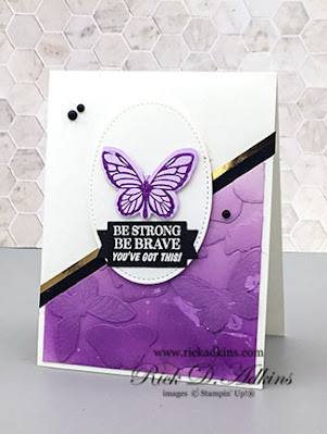 Check out this beautiful Ombre Background using Die Cut Butterflies and your white craft ink pad.  Click here to learn more about how I made this card