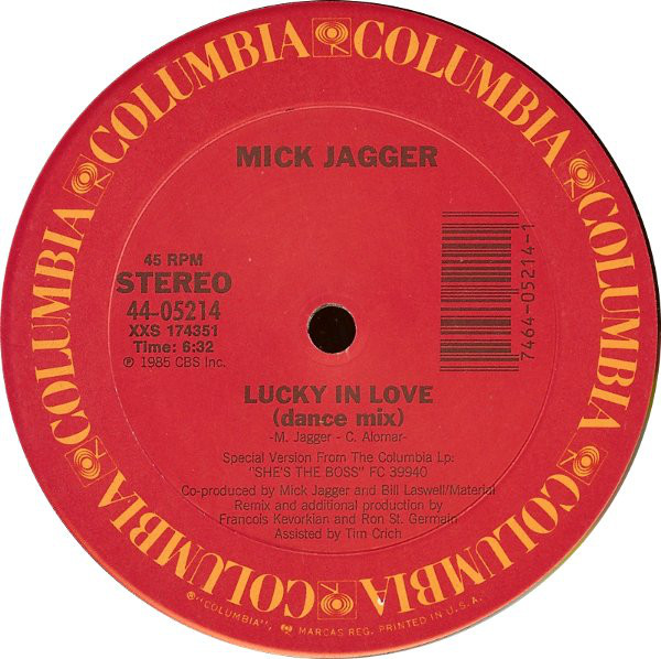 Mick Jagger Lucky In Love (US 12'') (1985) FLAC y Mp3