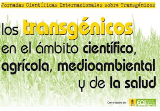 Cartel de las jornadas cientificas sobre transgenicos