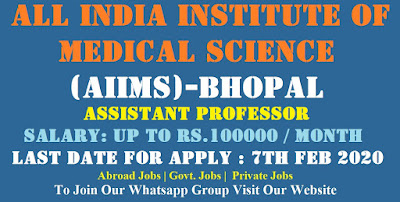 All India Institute of Medical Science (AIIMS) Assistant Professor Recruitment 2020