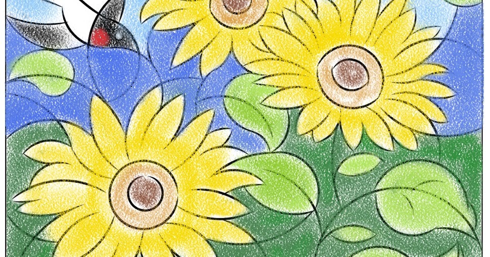 Nicole's Free Coloring Pages: SUNFLOWERS & SWALLOW - COLOR BY NUMBER