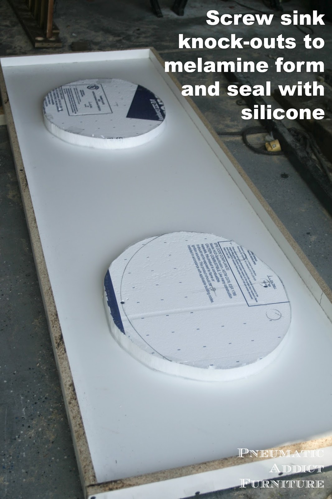 DIY Concrete Countertop With Sink Openings Pneumatic Addict