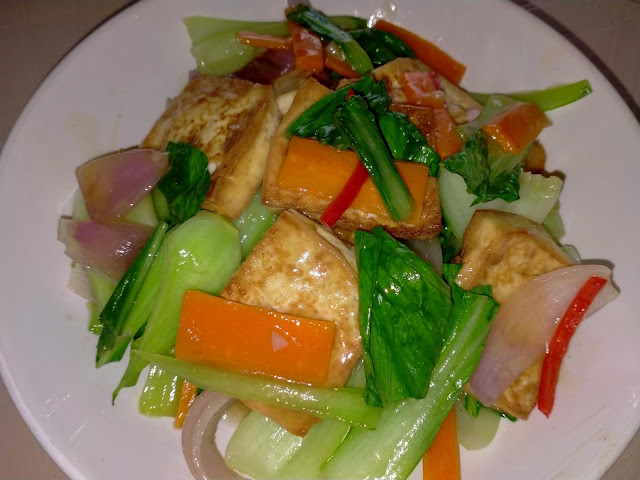 Cooking Pleasure-Fried Tofu with Small Bok Choy