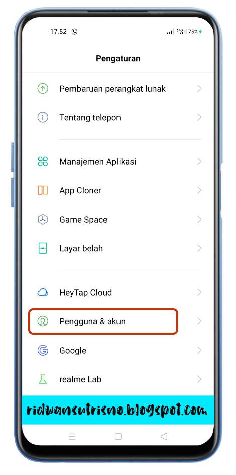 Pengaturan Akun di Ponsel