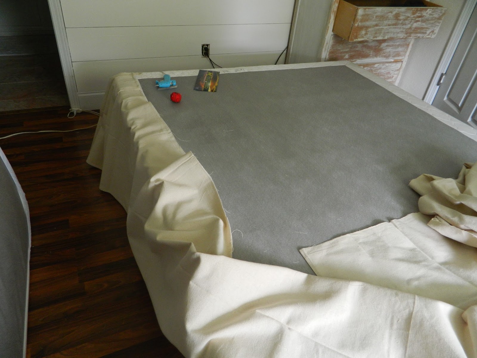 Things made with our Hands No Sew Canvas Drop Cloth bedskirt