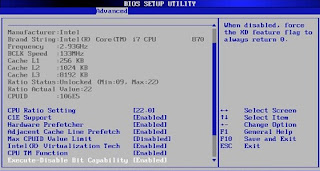 BIOS utility screen