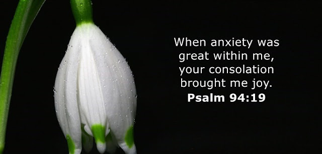   When anxiety was great within me, your consolation brought me joy. 