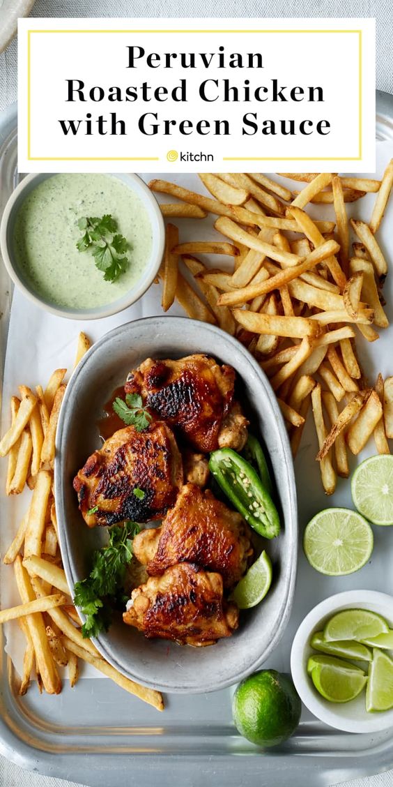 Peruvian Roasted Chicken with Green Sauce | Jessie's Food Table