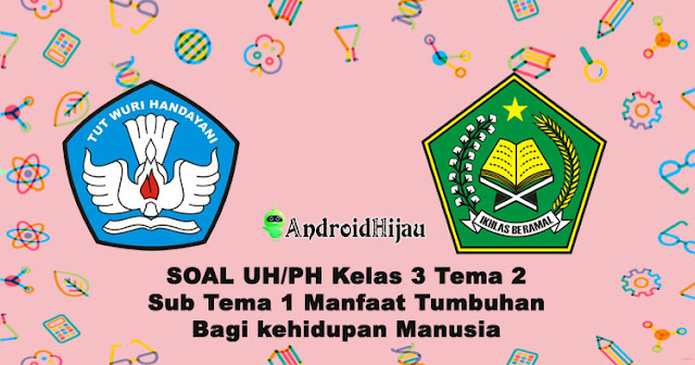 Soal Ulangan Harian Kelas 3 Tema 2 Sub Tema 1, Soal Penilaian Harian Tematik kelas 2 tema 2 sub tema 1, Soal UH/PH kelas 3 tema 2 sub tema manfaat tumbuhan bagi kehidupan manusia