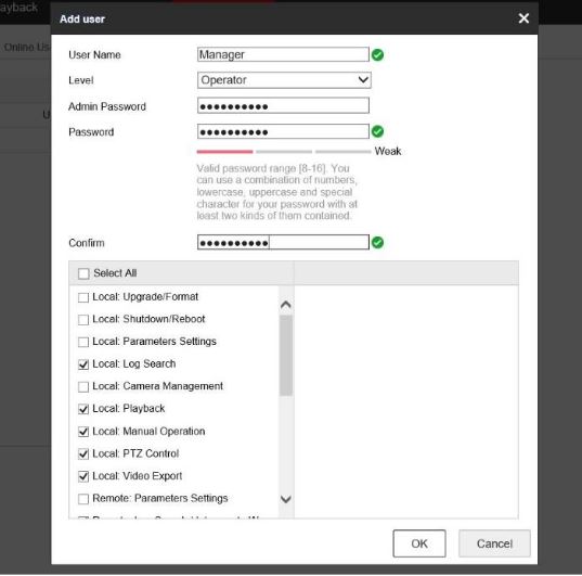 How to add multiple users to Hikvision and set the permissions