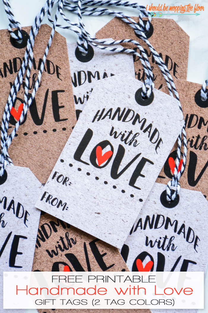 Free Printable Handmade with Love Gift Tags - Kara Creates