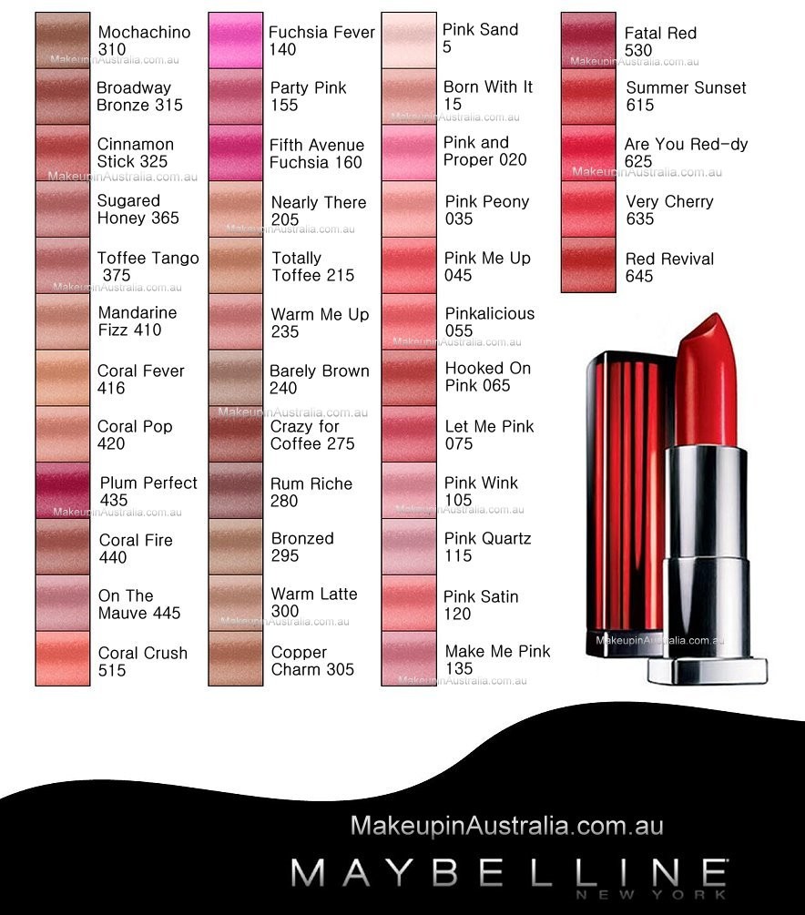 Brown Lipstick Shade Chart