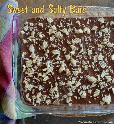 Sweet and Salty Bars, for those sweet cravings, and the salty ones too. | Recipe developed by www.BakingInATornado.com | #recipe #chocolate