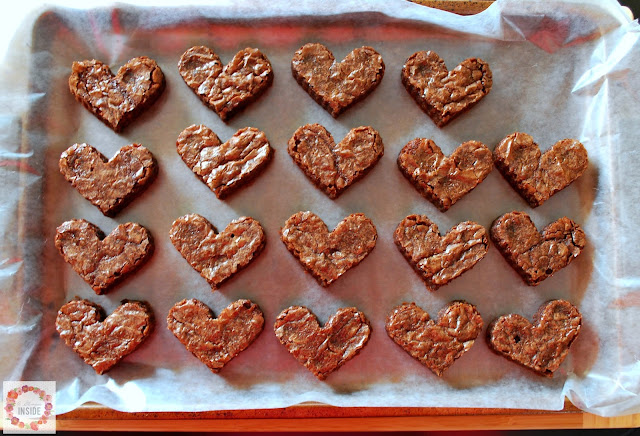 A Glimpse Inside Chocolate Covered Heart Brownie Bites