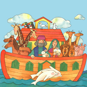 Arca de Noé navegando dibujo