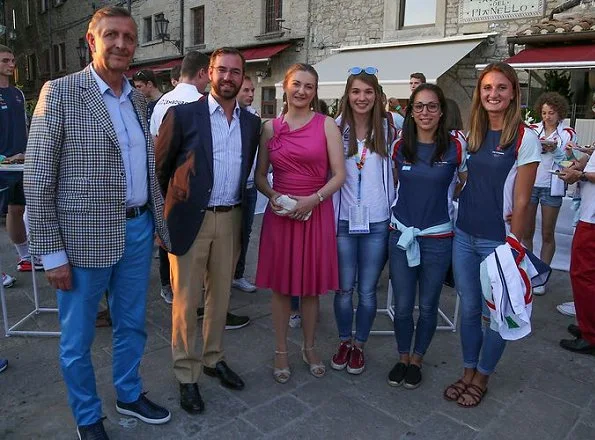 Hereditary Grand Duke Guillaume and Hereditary Grand Duchess Stéphanie attended a reception at the Piazza della Liberta in San Marino