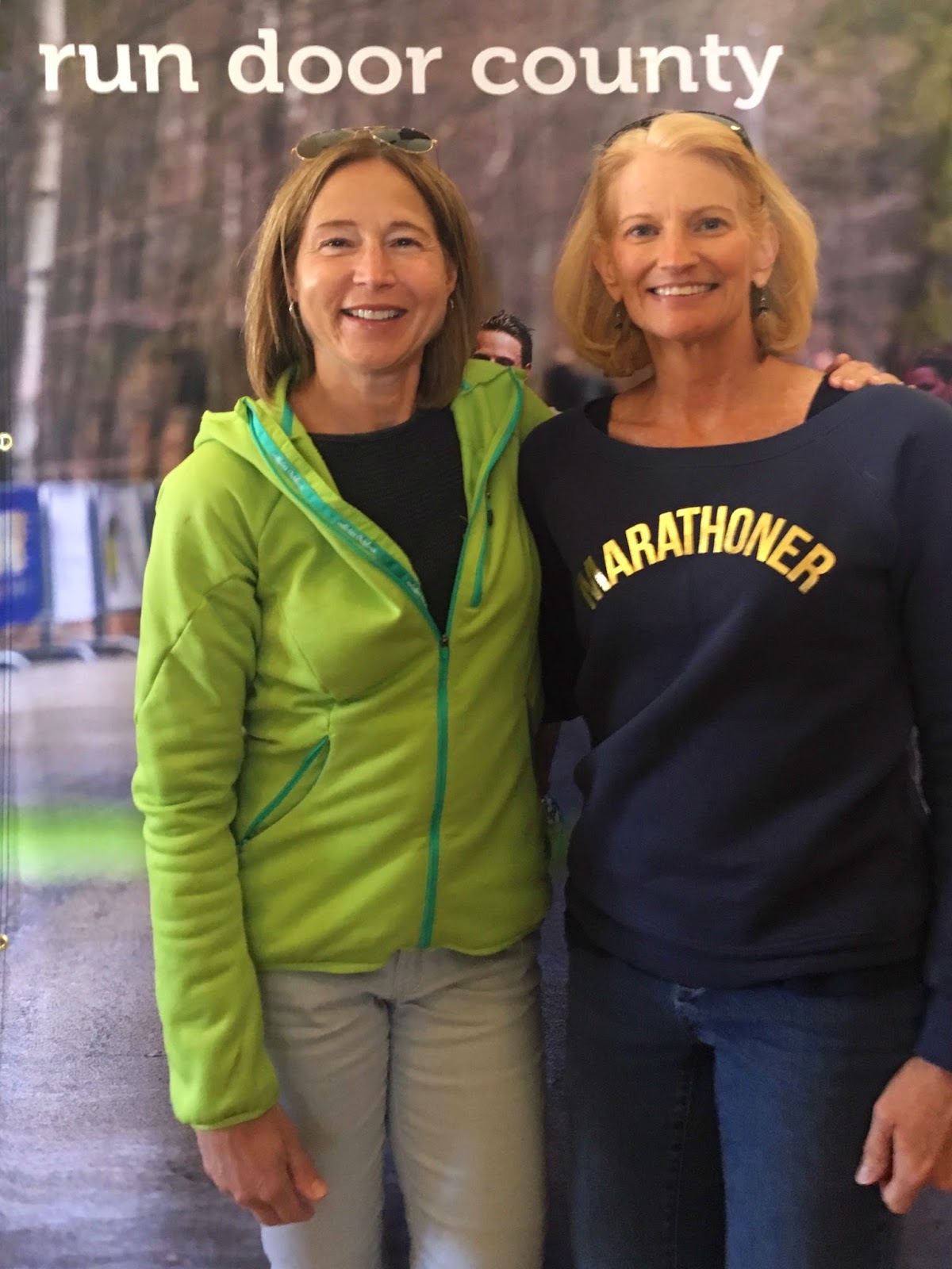 Packet pickup. I just noticed that guy in the photo behind us peeking