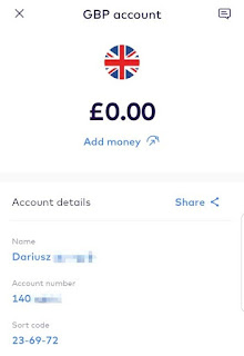 Monese konto gbp