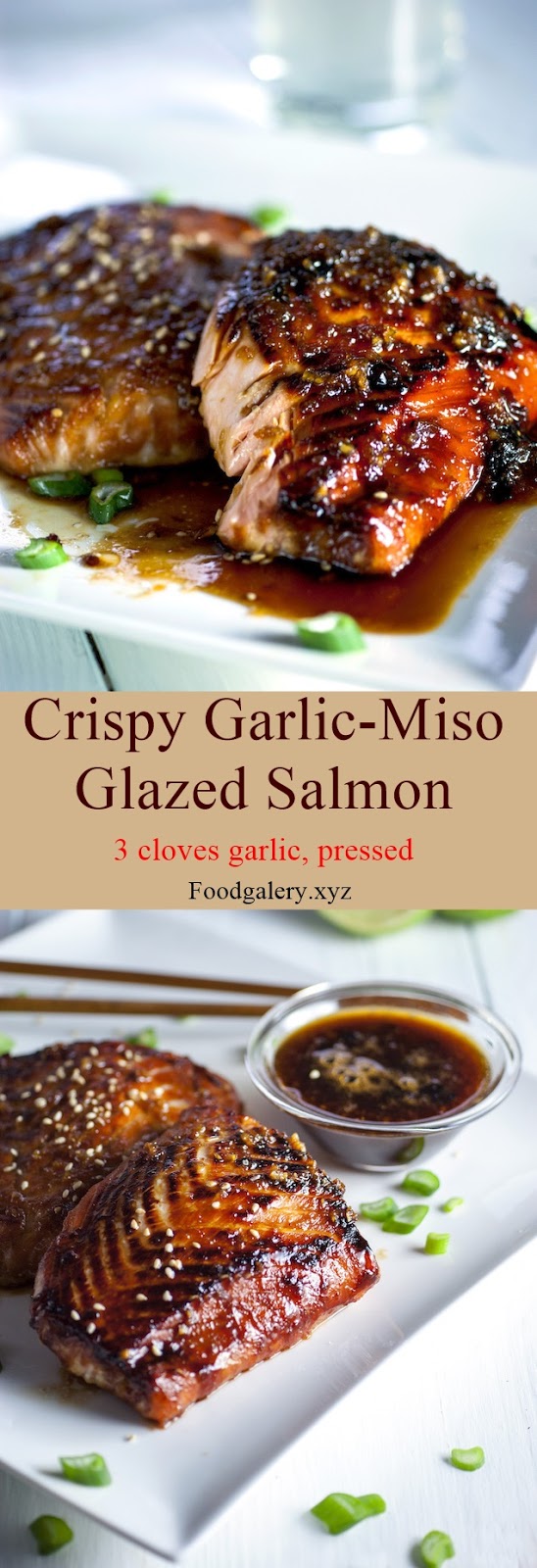 Crispy GarlicMiso Glazed Salmon