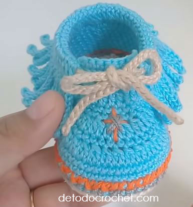 Cómo tejer Mocasines Flecos para Bebés 0 a 3 | Tutorial Crochet