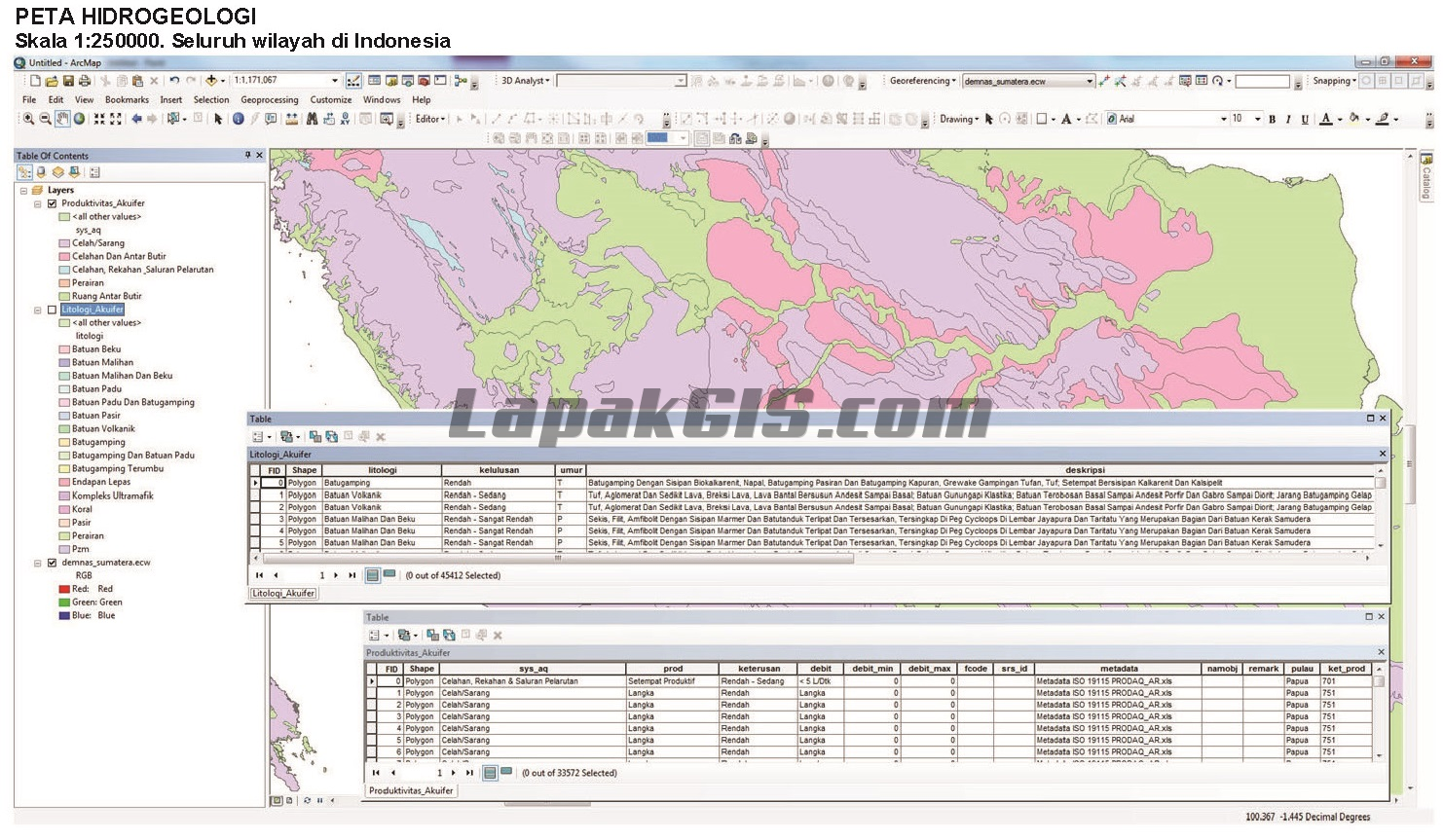Peta Hidrogeologi Seluruh Indonesia Format Shapefile SHP